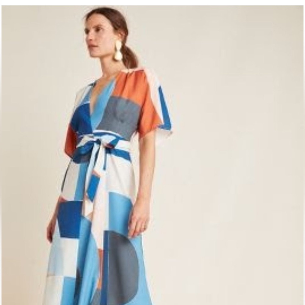 Hutch Geometric Wrap Dress - Anthropologie